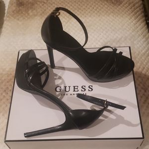 guess black platform heels